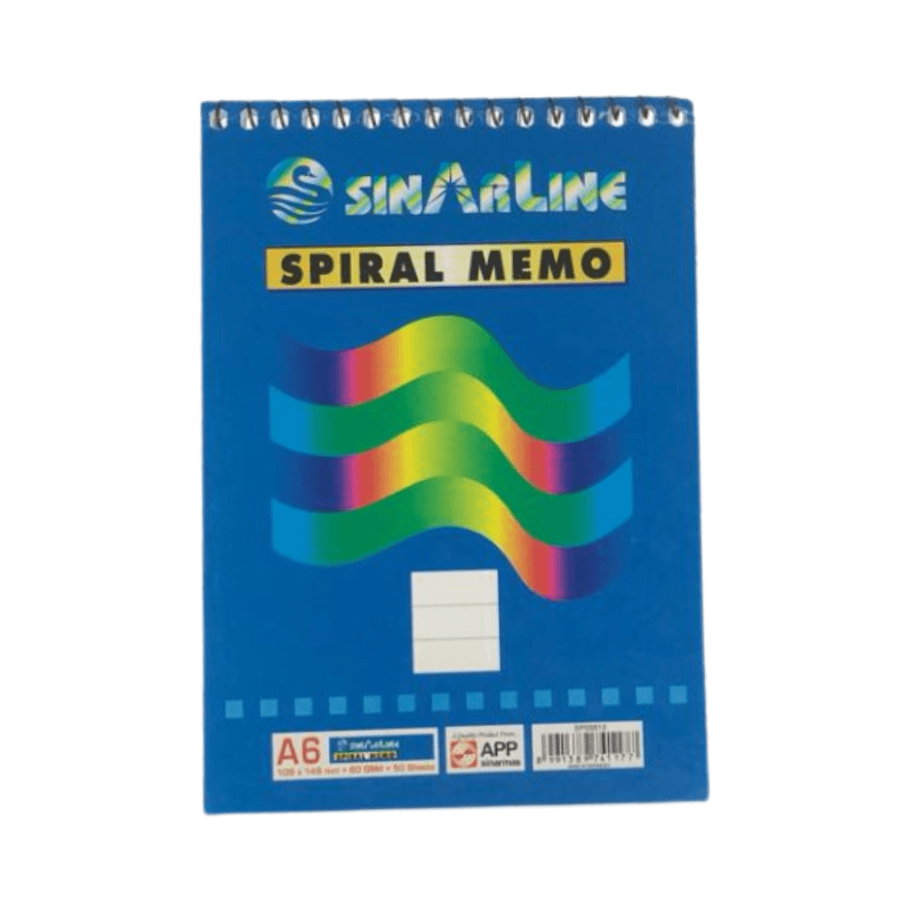 Sinarline Memo A6 Spiral Notebook 50 Sheets W/Dsp Sp03512 105 x 148mm