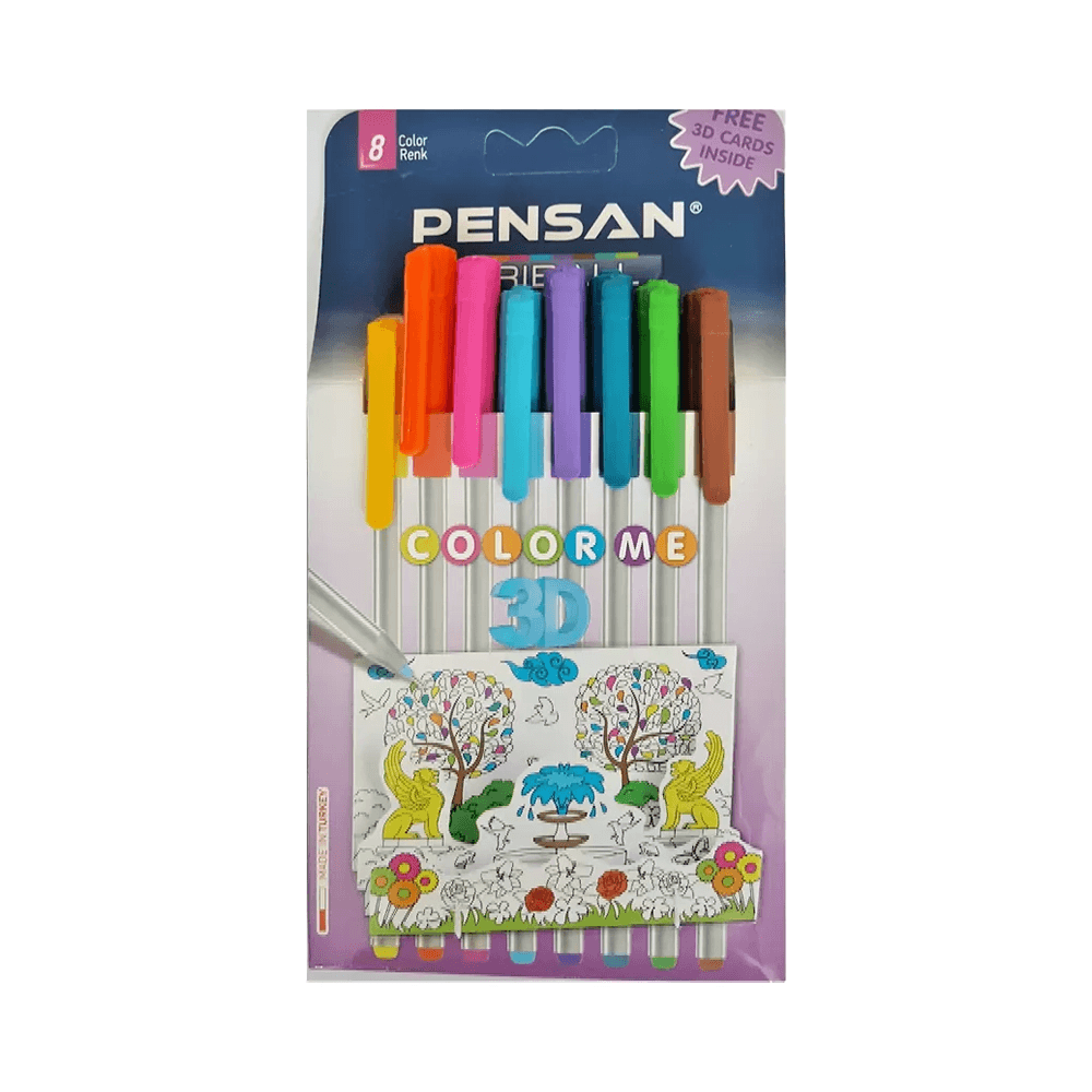 Pensan Triball 3D 8 Color Pen Set 1003/3d3