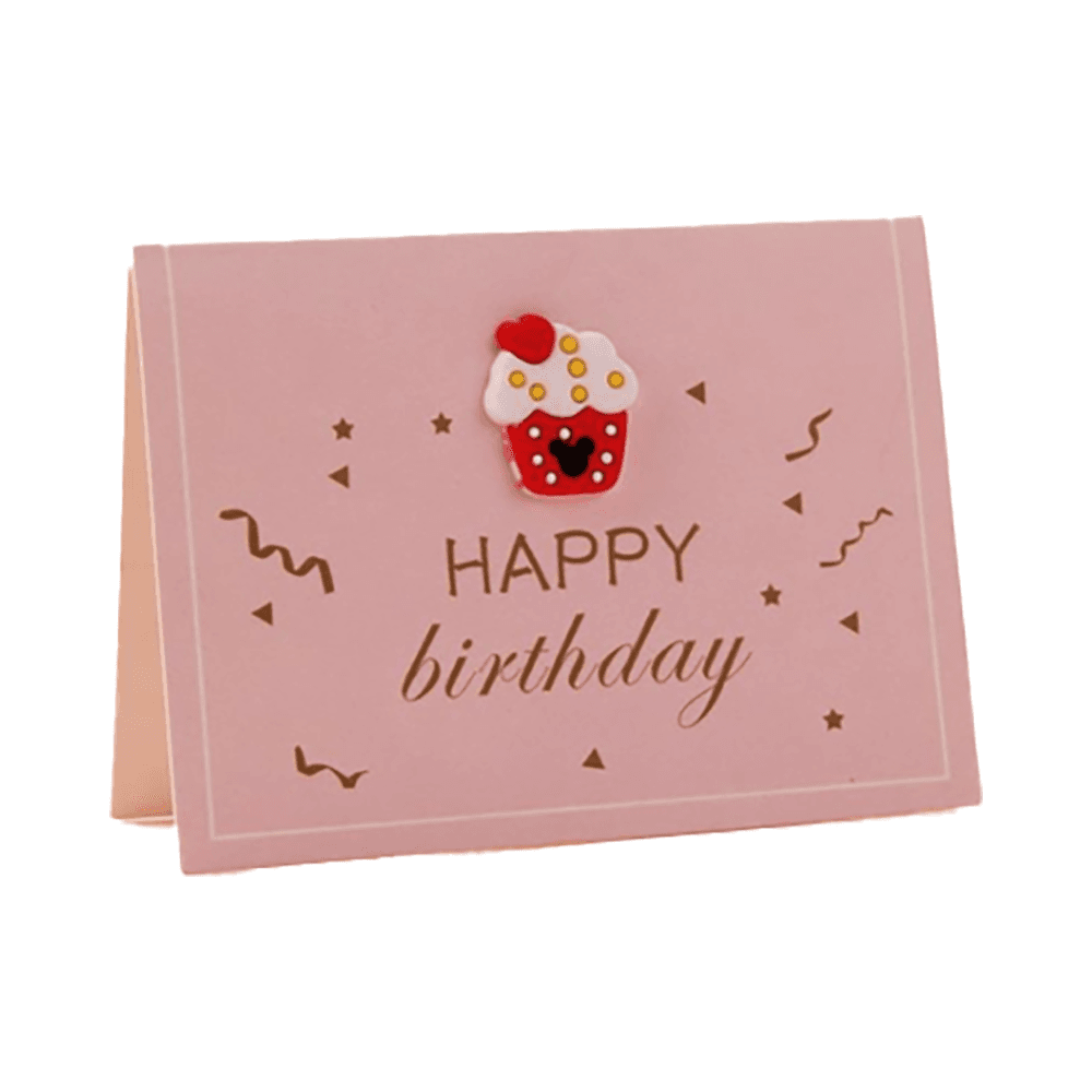 Happy Birthday Card With Cupcake Design