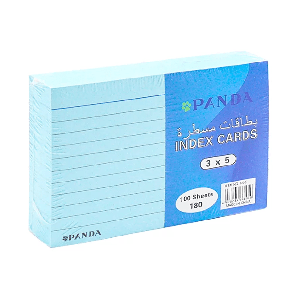 Panda Index Card 3x5 - Blue