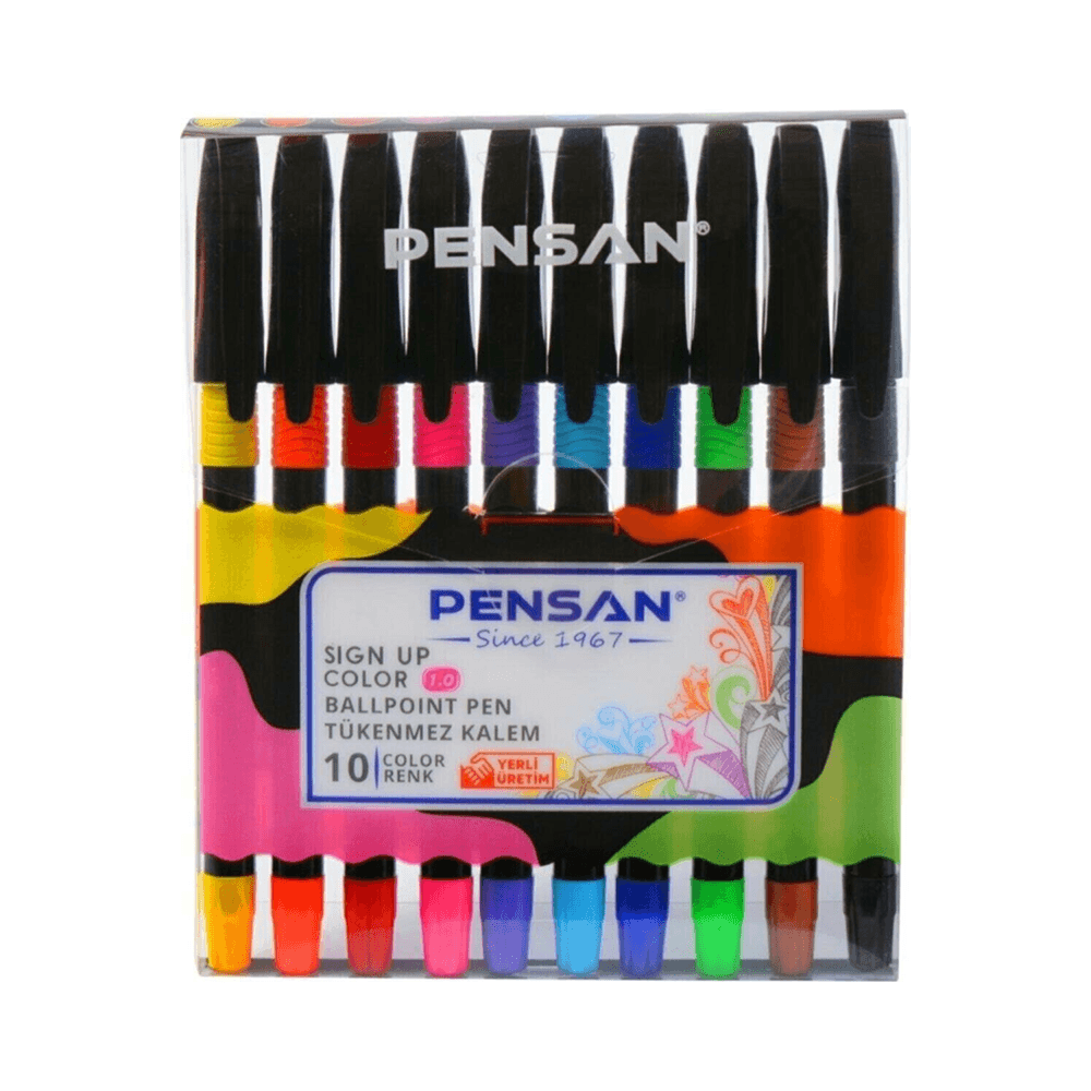 Pensan Sign Up Ball Pen Set 10Pcs Mixed