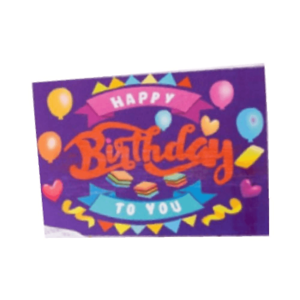 Happy Birthday Card With Balloons - Purple