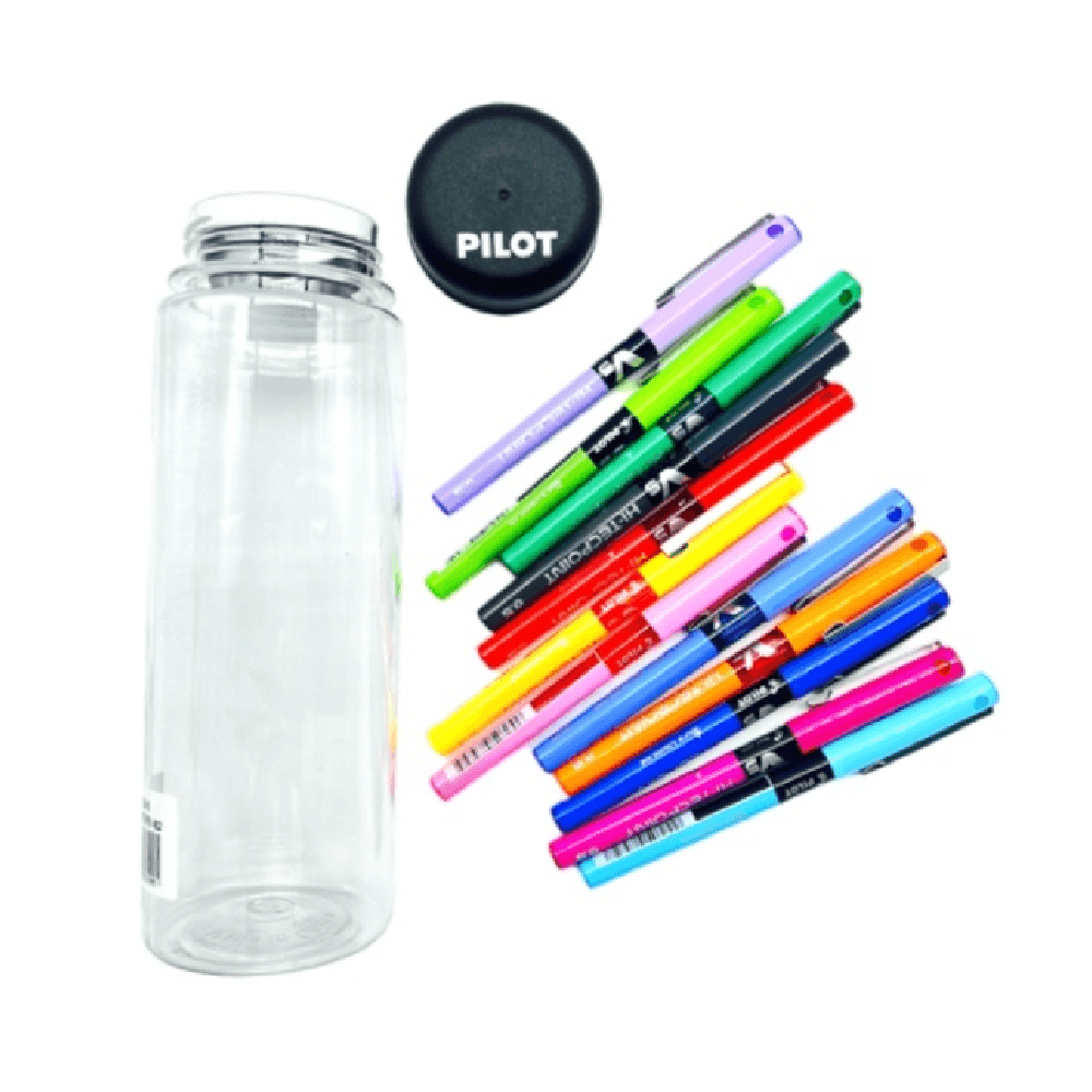 Pilot Hi-techpoint V5 Liquid Ink 0.5mm Roller Ball Pen Jar - 12 Assorted Colour 12117