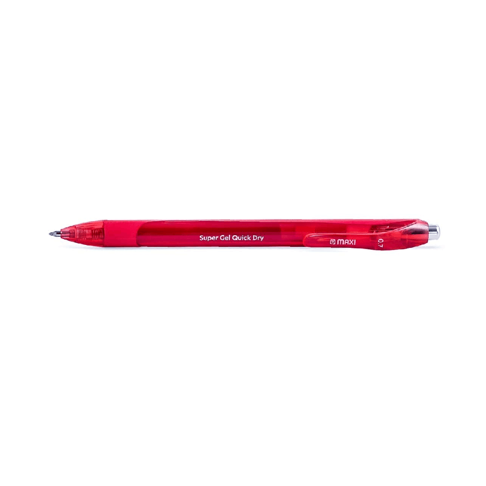 Maxi Super Gel  0.7mm Quick Dry Ball Pen - Red