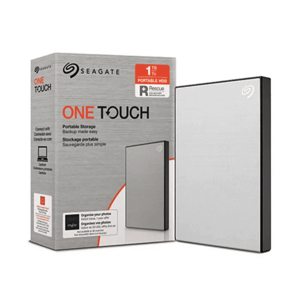 Seagate STKB1000401 One Touch Portable External Hard Drive 1TB - Silver