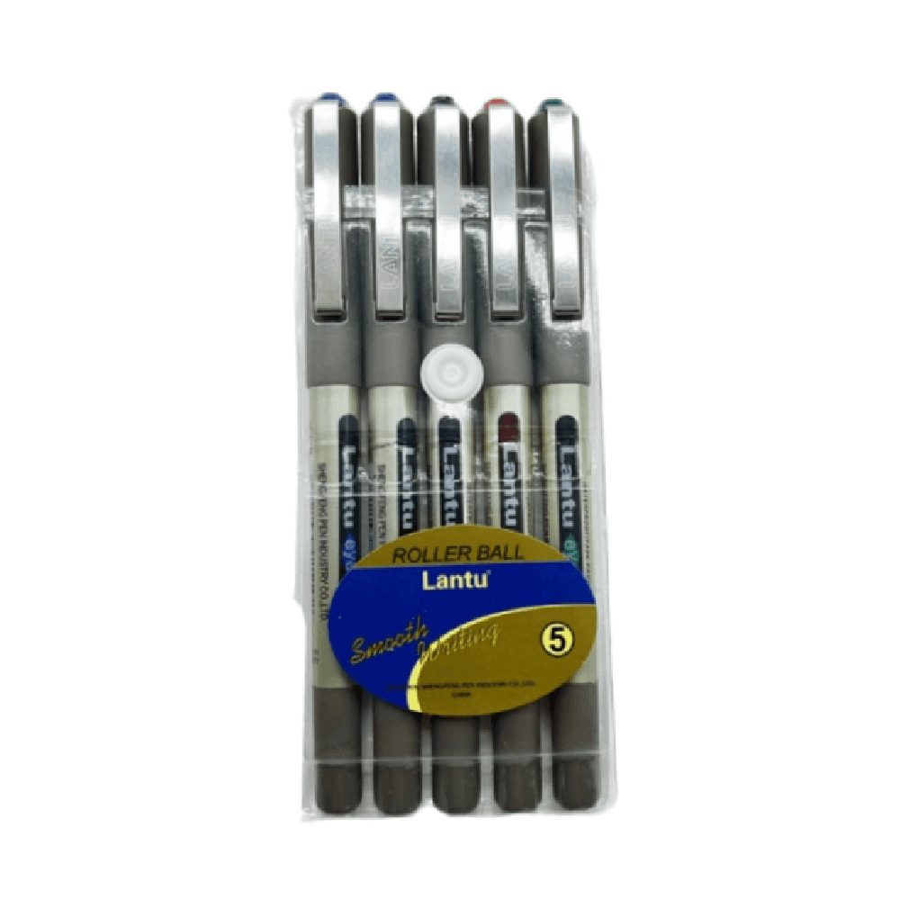 Lantu Eye Fine Roller Ball Pens 5Pcs - Black/ Red/ Green/ & Blue 14139
