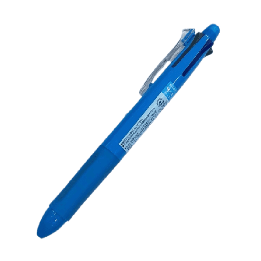4 Color Integrated Pen With Pencil & Eraser Black/ Blue/ Red/ & Green Ink - Blue 1566
