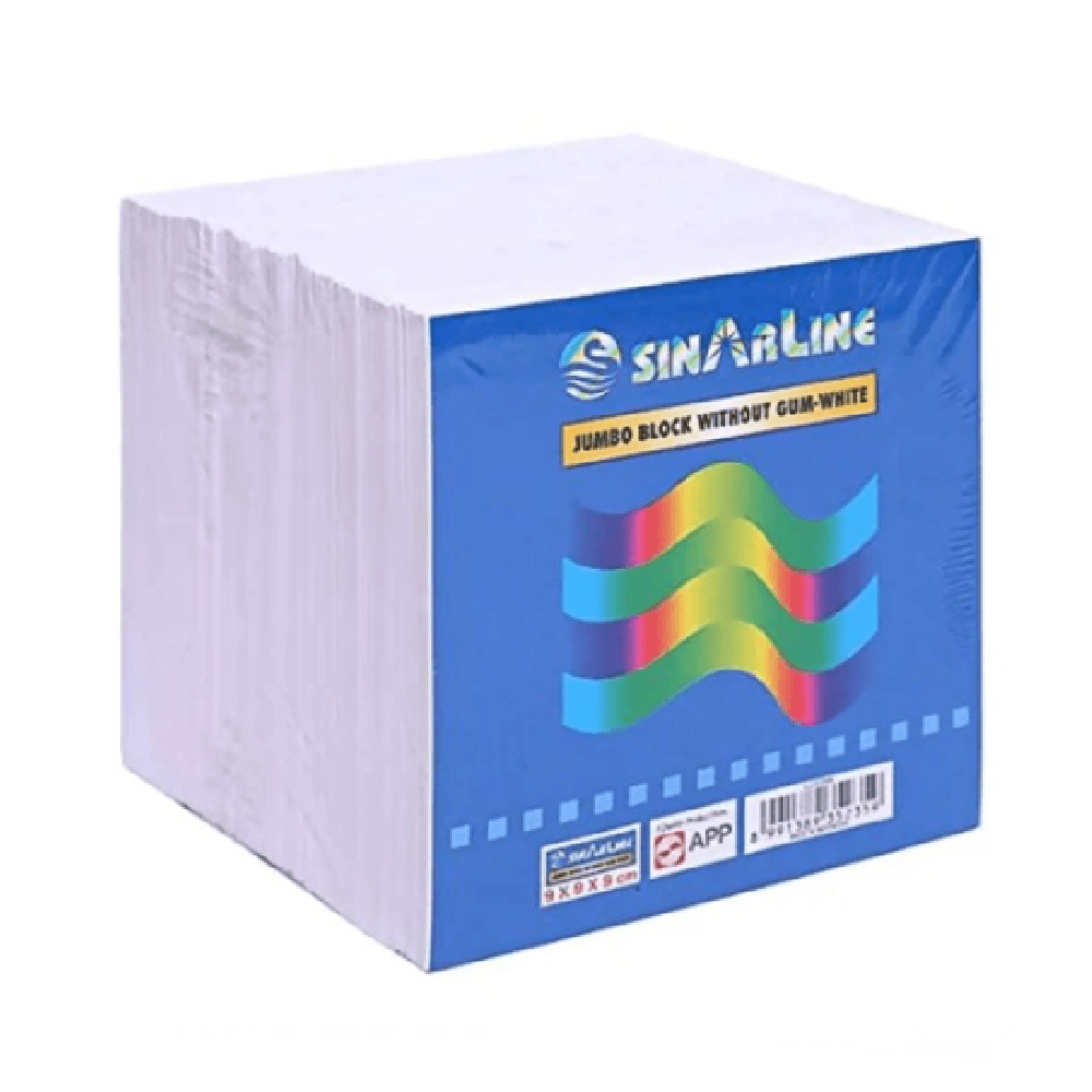 Sinarline Memo Jumbo Block 9x9cm - White l02344