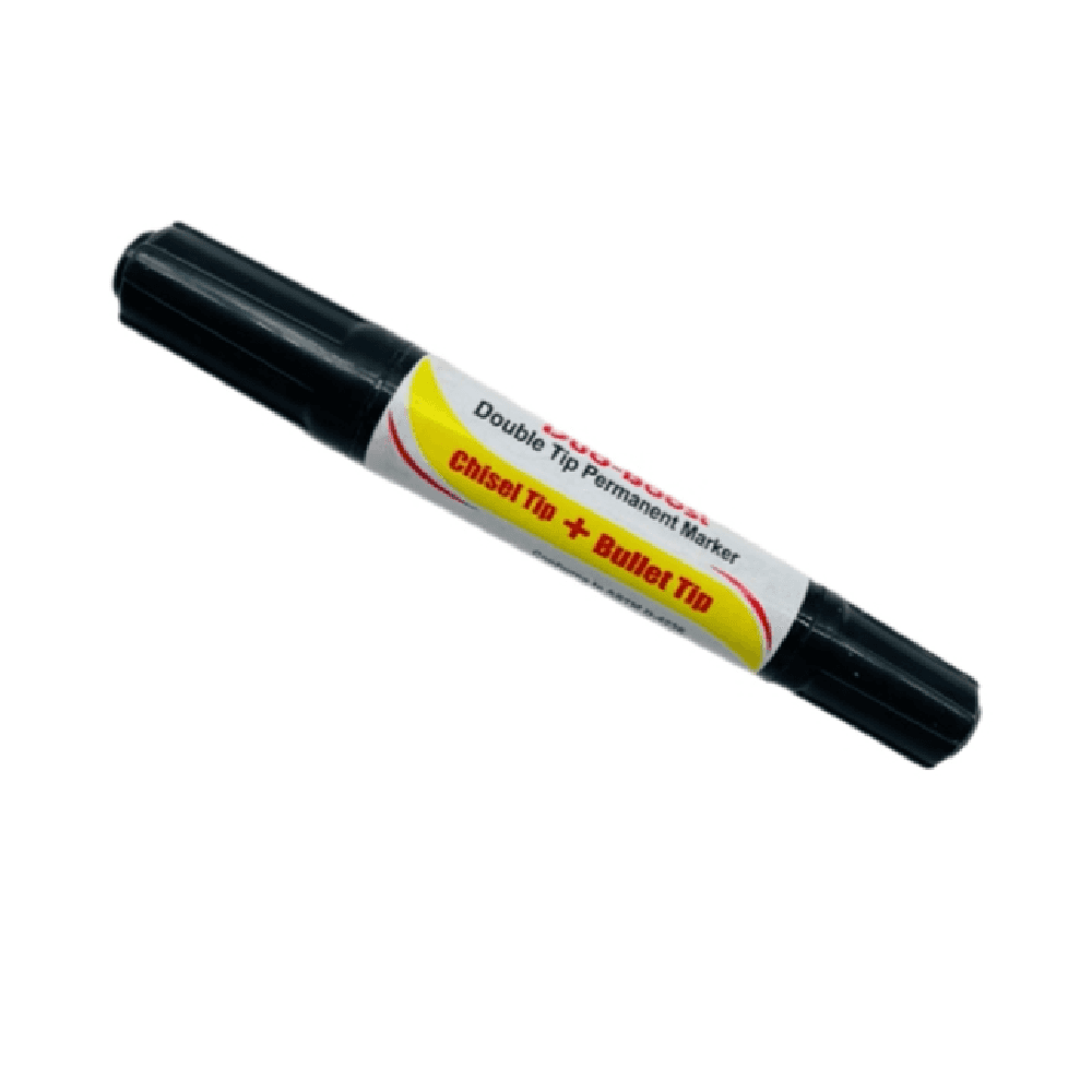 Officemate Duo-Boost Double Tip Chisel & Bullet Tip Permanent Marker Pen - Black 15880 
