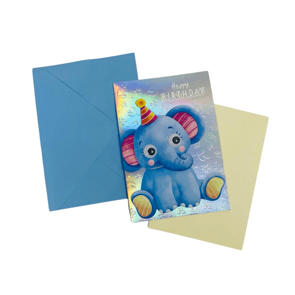 3D Elephant Happy Birthday Card