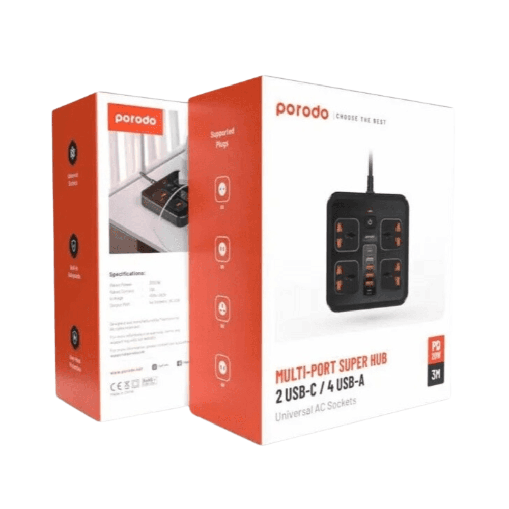 بورودو 1506 موجه طاقة متعدد المنافذ PD 20W مع تمديد 3م