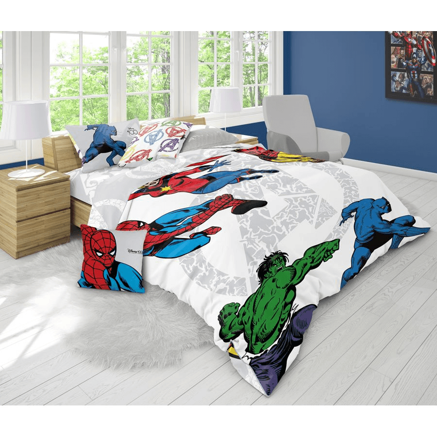 Disney Marvel Reversible Comforter Sets Pack Of 4 (Avengers)