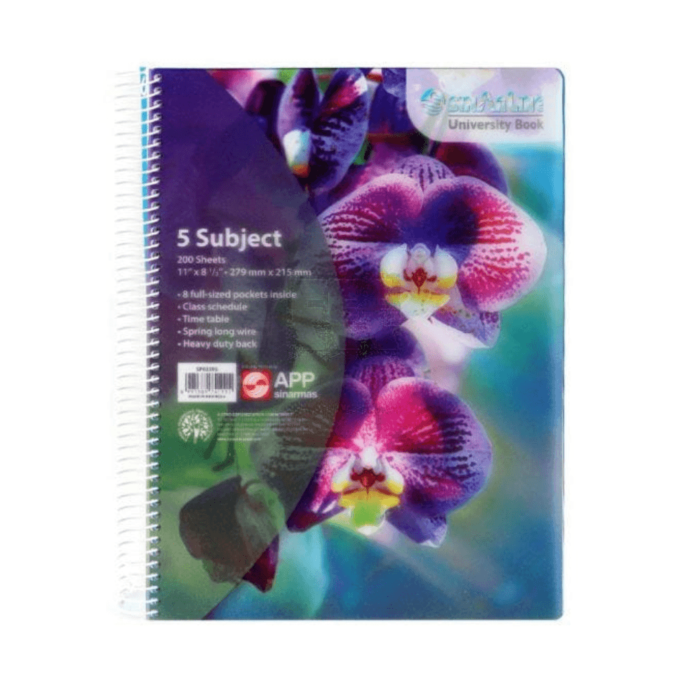 Sinarline 1 Subject Spiral PVC NoteBook 9.5x7 Inch 80 Sheets