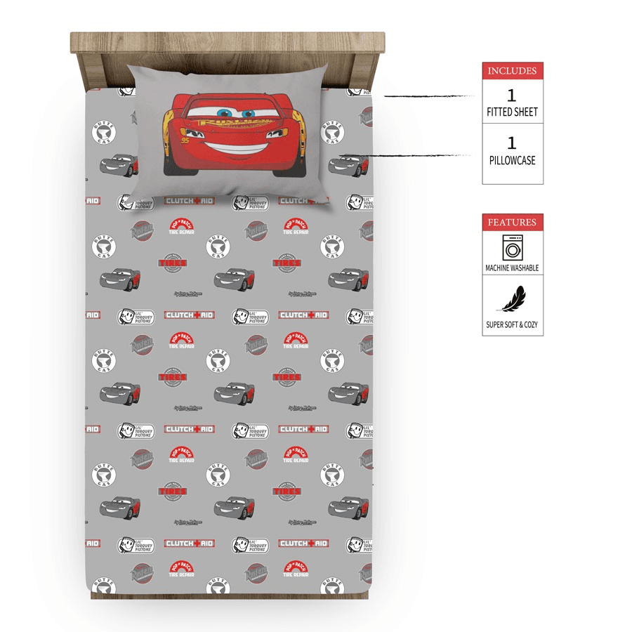 Disney Cars Fitted Sheet And Pillow Case Set