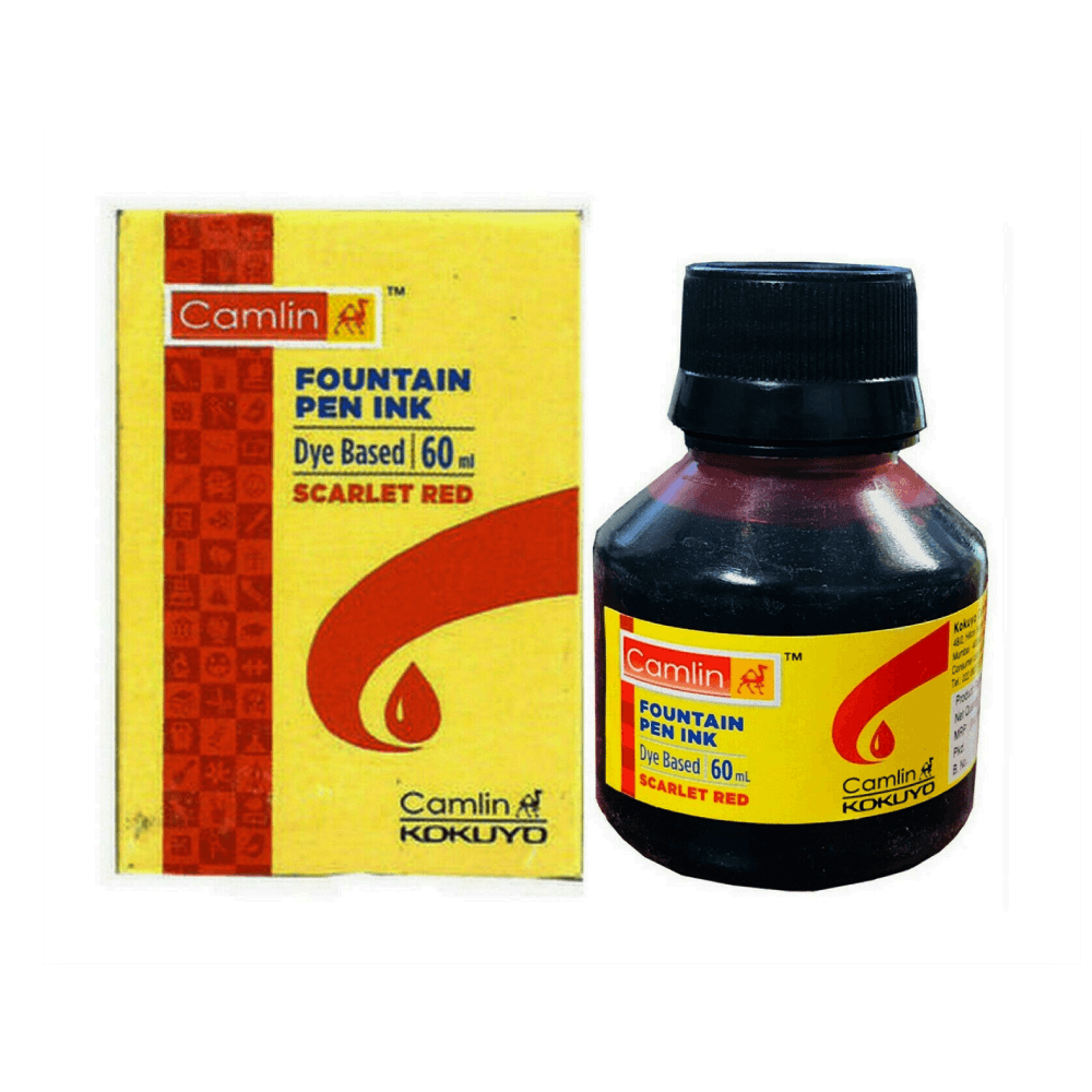 Camlin Fountain Pen Ink - Red 60ml