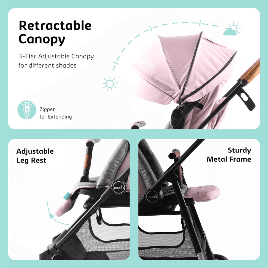 Moon Revo 360 Rotating Stroller (Pink)
