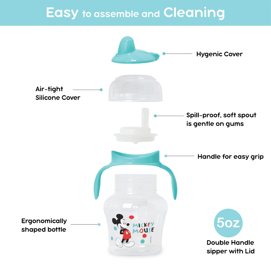 Disney Bpa Free Double Handle Sipper With Lid 4Oz (Blue)