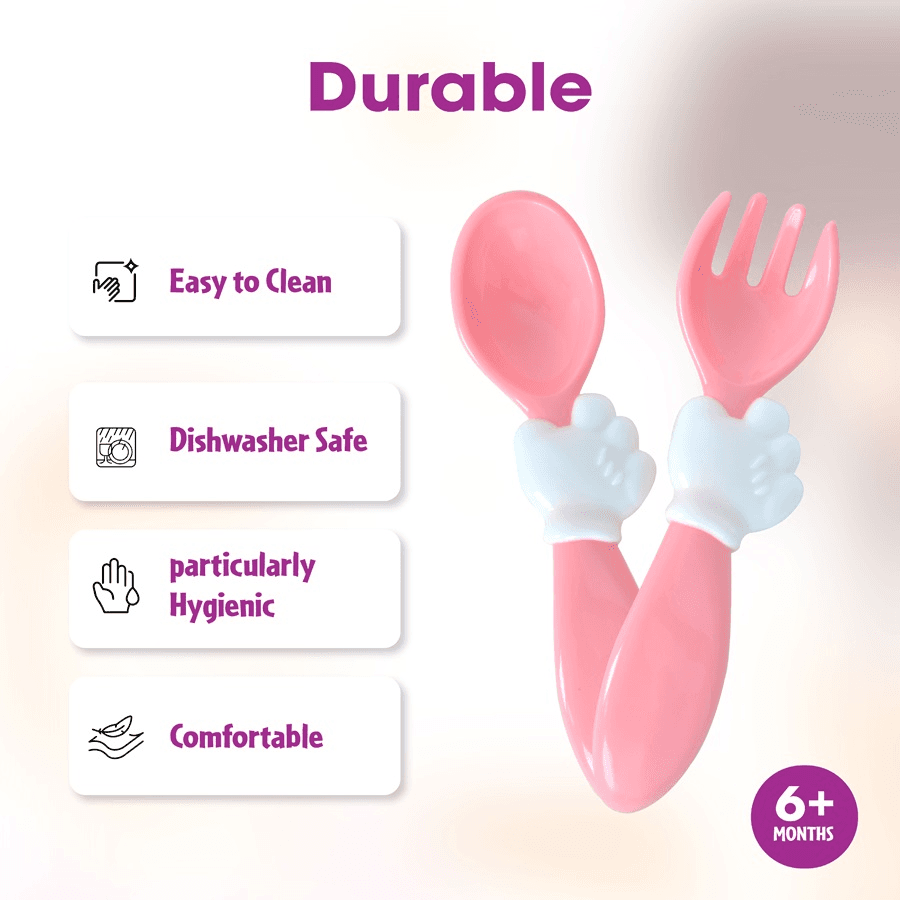 Disney Minnie Dinnerware Reusable Fork & Spoon (Pink)