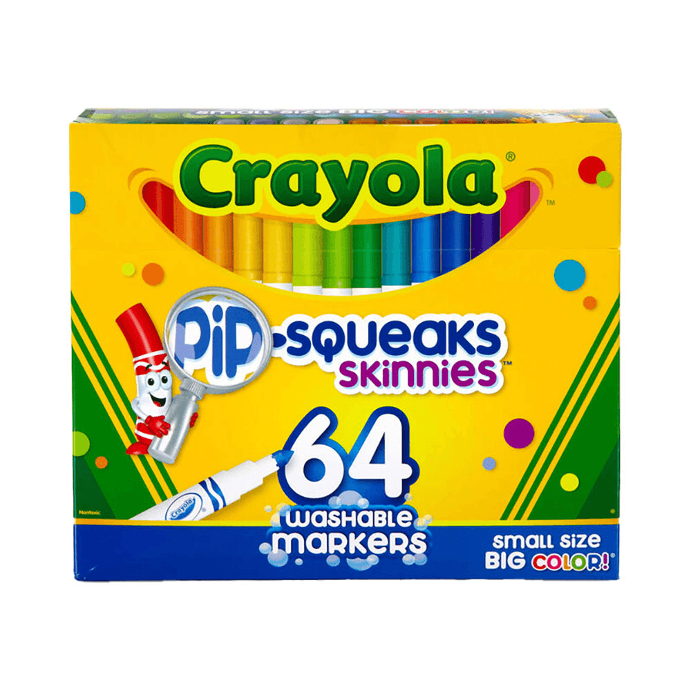 Crayola Washable Markers 64 Pcs 921378 Pip-Squeaks & Skinnies