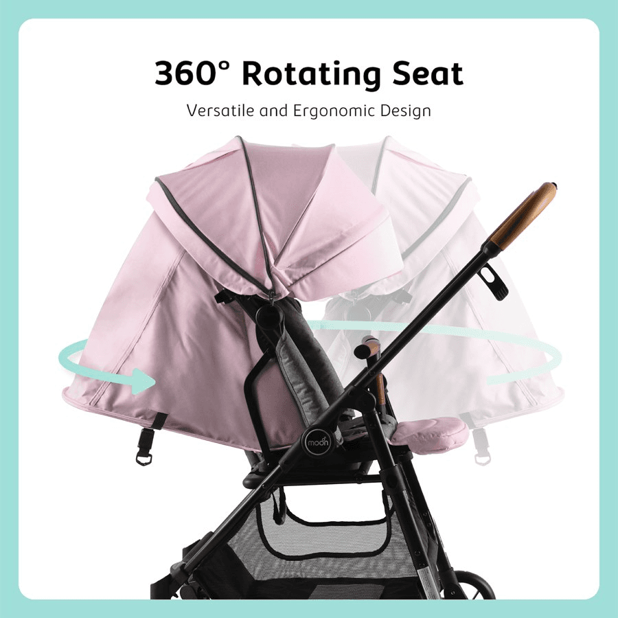 Moon Revo 360 Rotating Stroller (Pink)