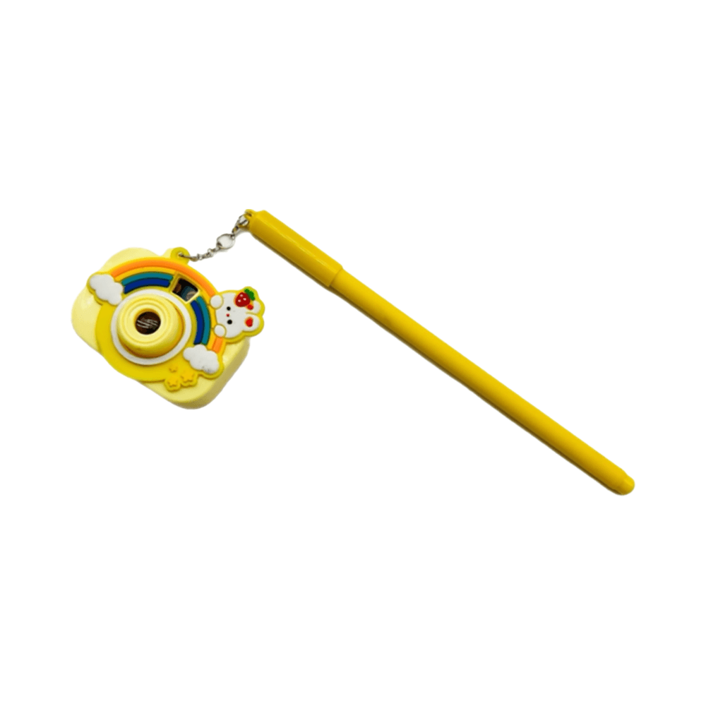 Blue Ballpoint Pen With Night Light Camera Projector Hanging 0.5mm 12Pcs - Yellow 15775