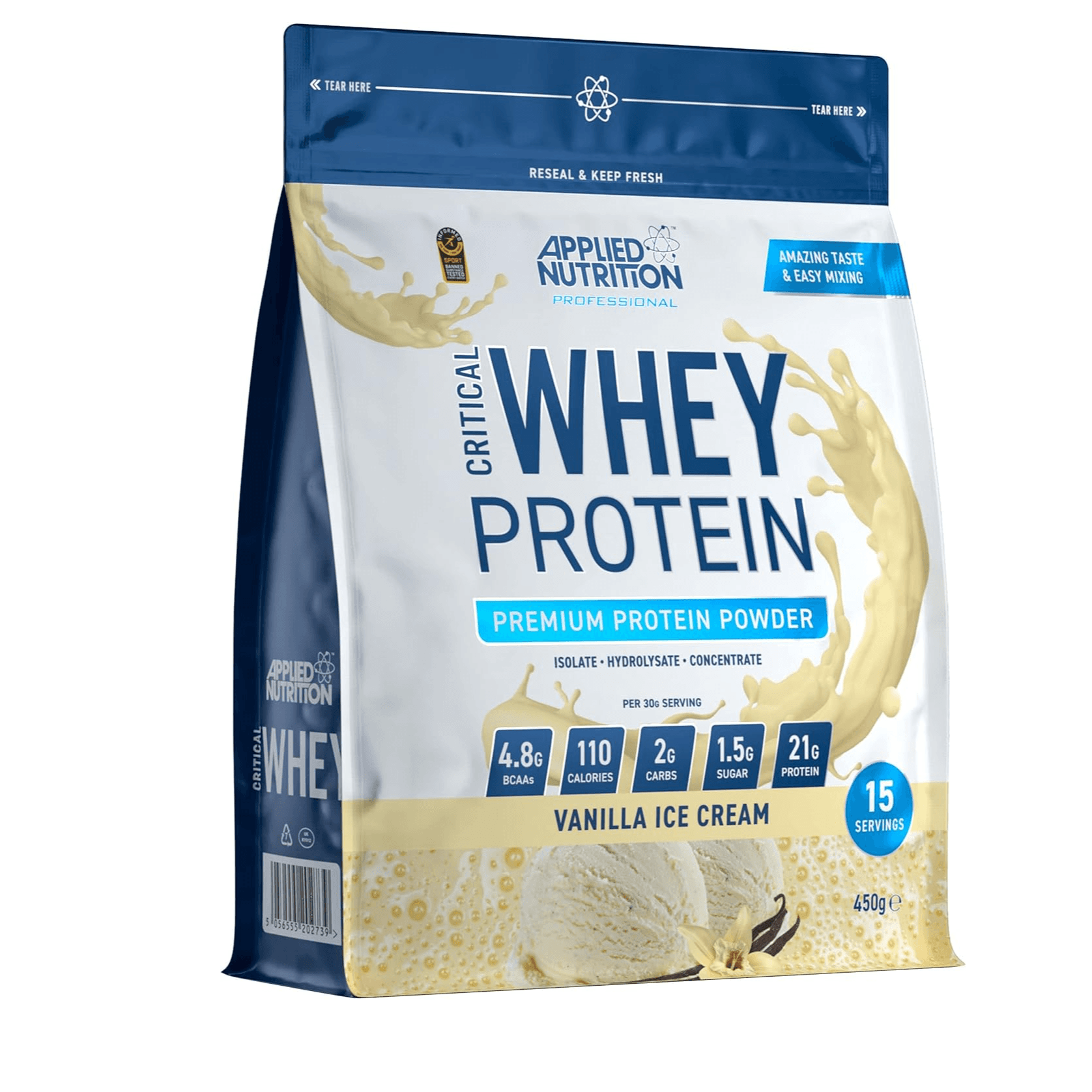 Applied Nutrition Critical Whey Vanilla Ice Cream 450G