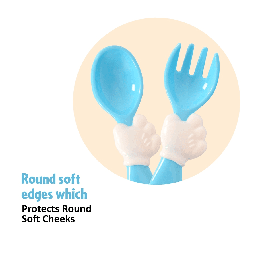 Disney Mickey Dinnerware Reusable Fork & Spoon (Blue)