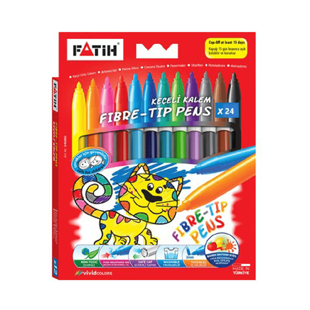 Fatih Fiber Tip Pen Color Box 12Pcs 34080