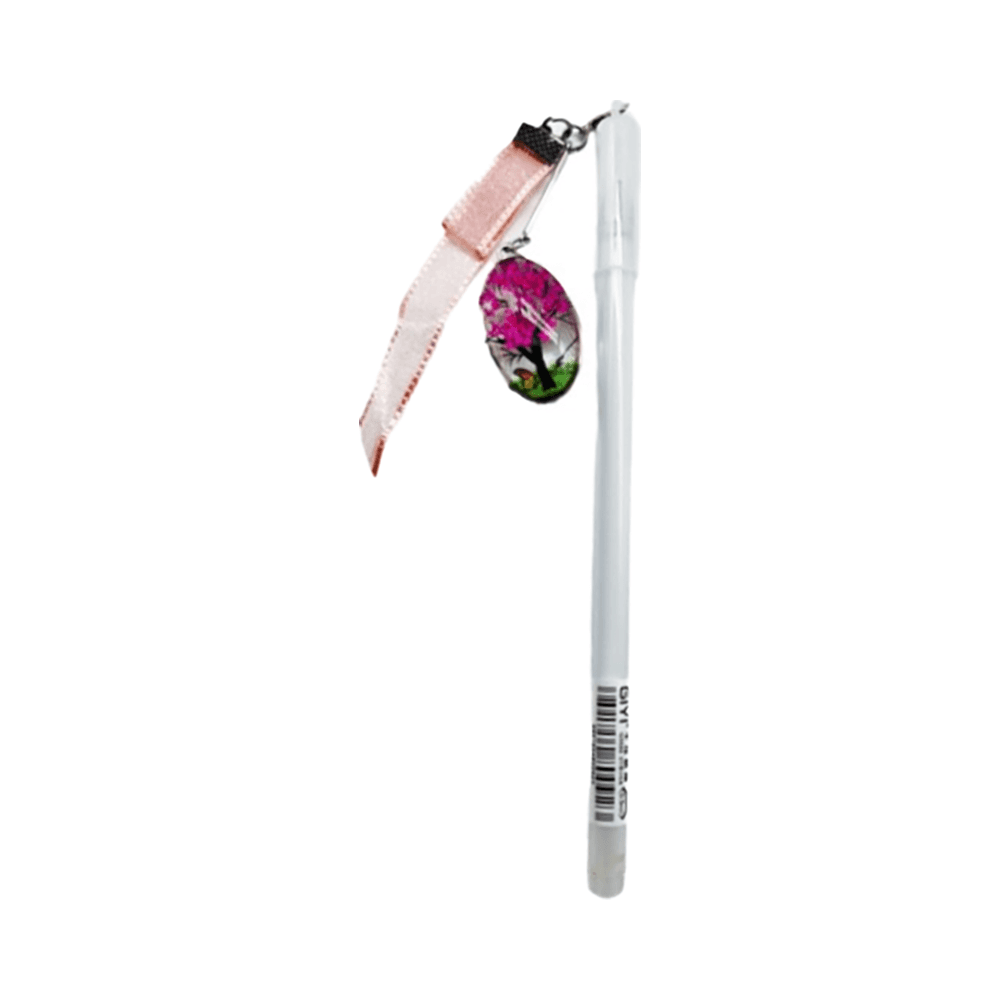 Blue Gel Pen With Dry Flower Hanging Set 0.5mm - White 11747