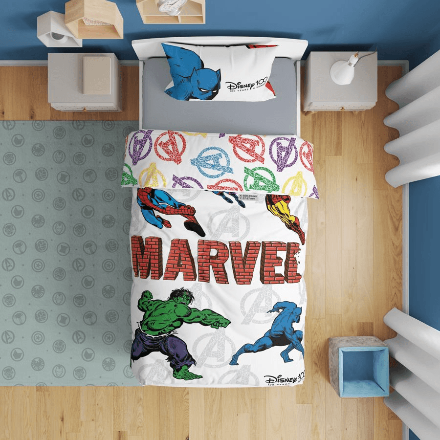 Disney Marvel Single Comforter X2 With 1 Pillow Case (Avengers)