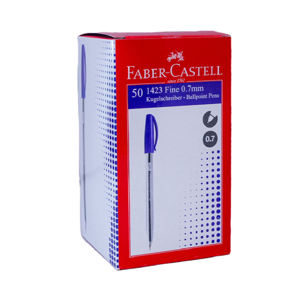 Faber Castell Fine 0.7mm Ball Point Pen 50Pcs - Blue