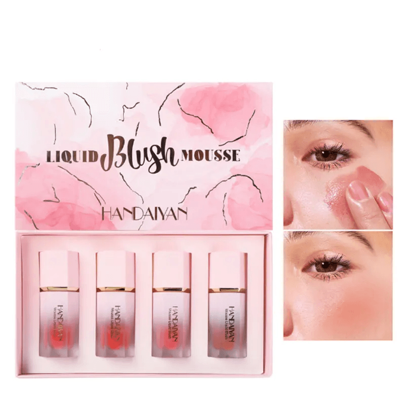 5 In 1 Soft Cream Blush Makeup, Liquid Blush For Cheeks, Long-Wearing, Natural-Looking