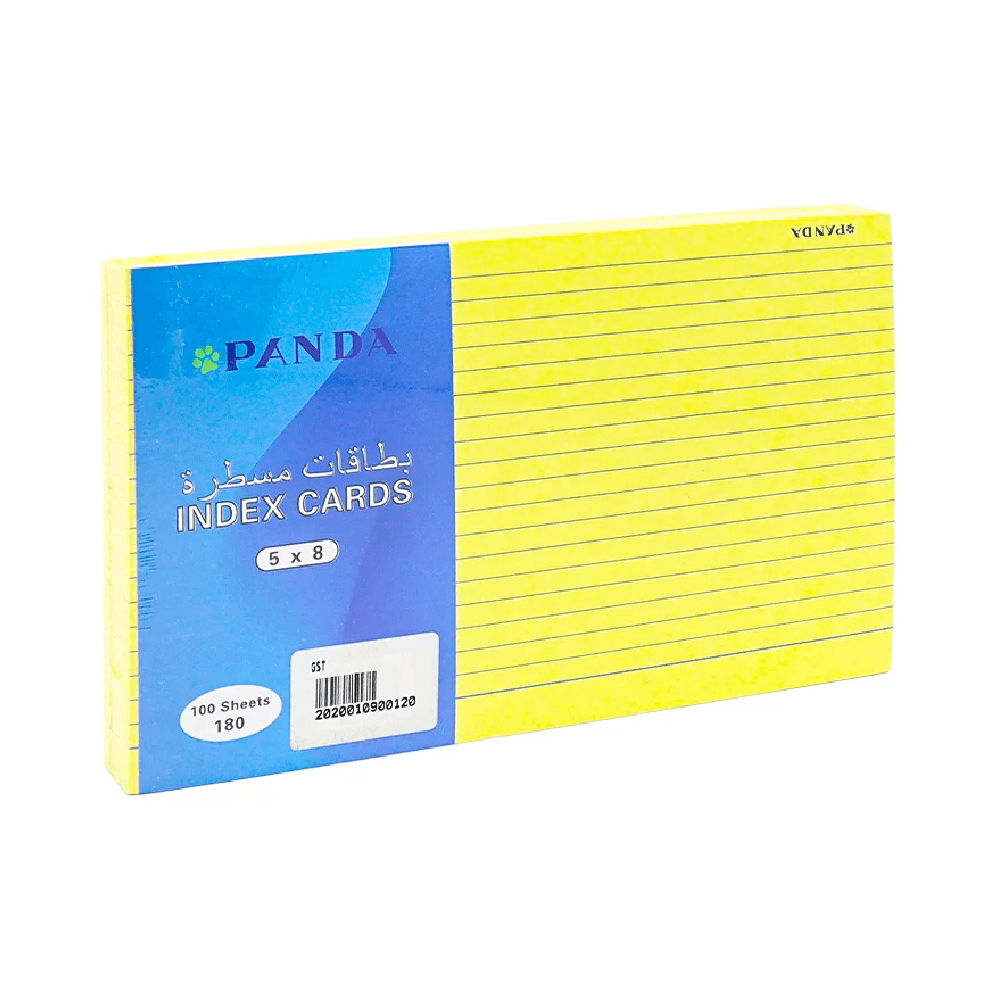 Panda Index Card 5x8 - Yellow