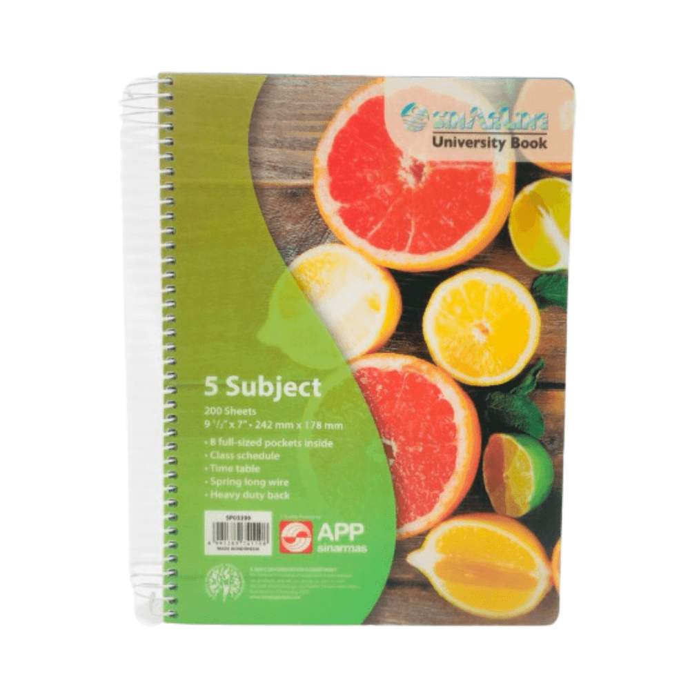 Sinarline 5 Subject Hard Cover Notebook Sp03399