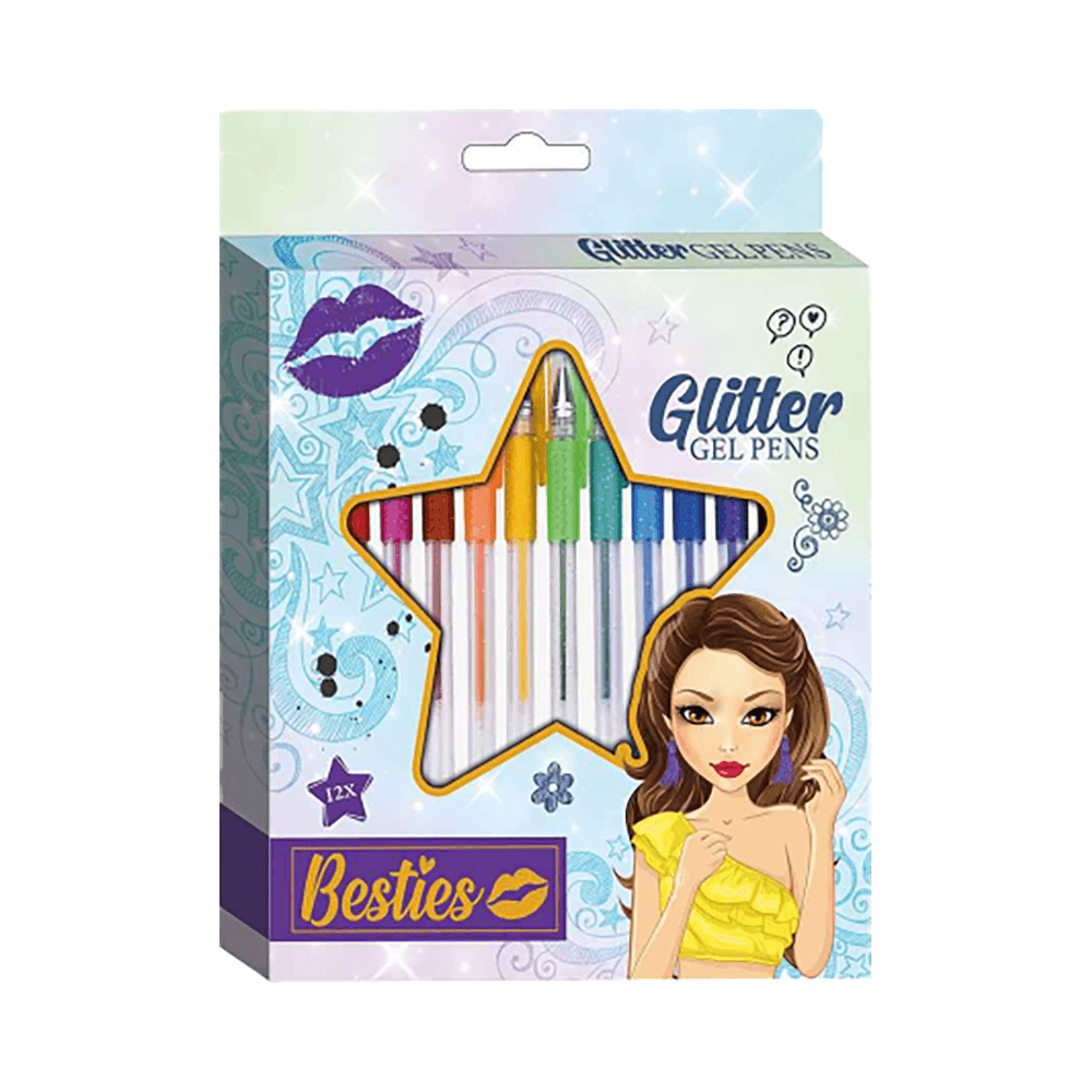 Besties Glitter Gel Pen Set 12Pcs