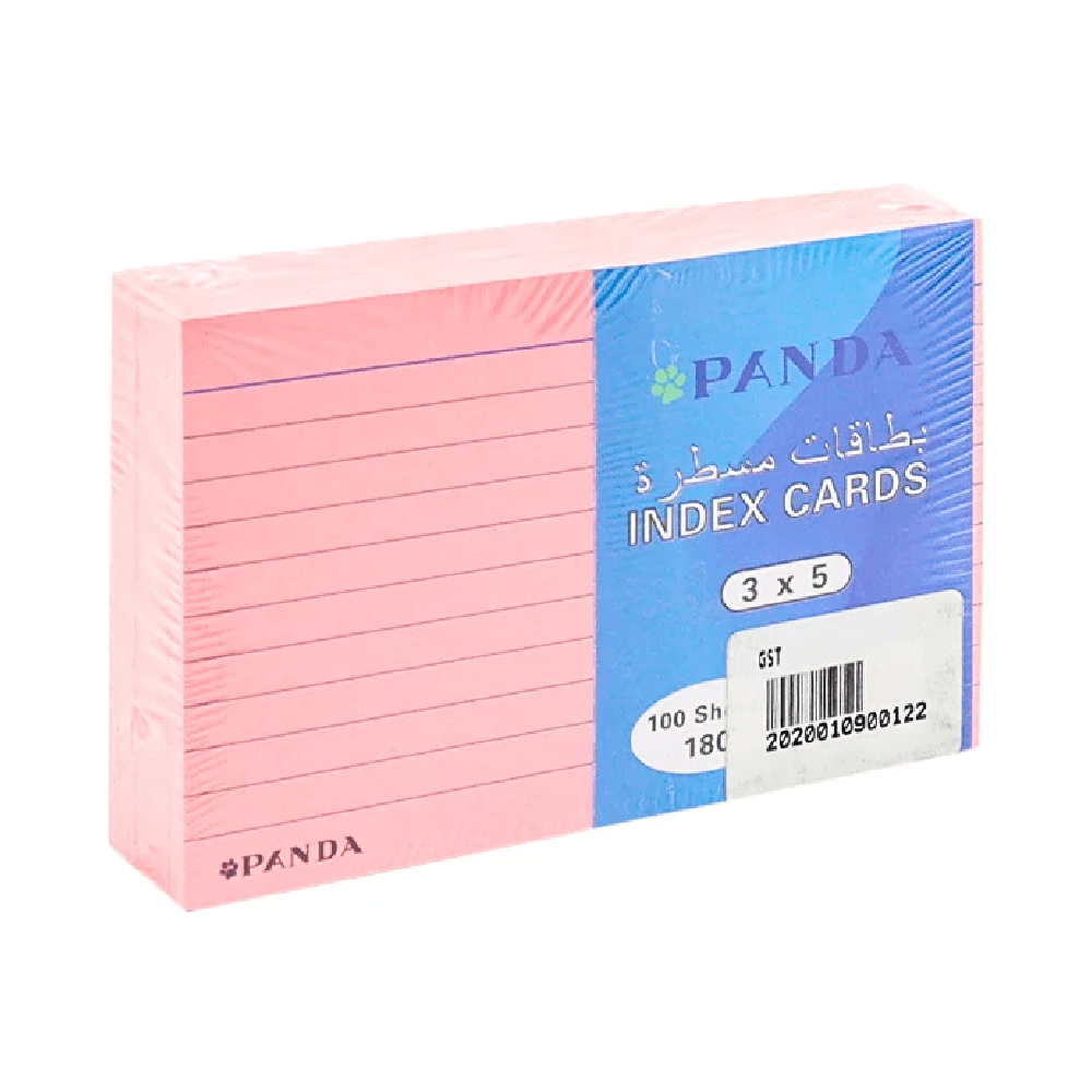 Panda Index Card 3x5 - Pink