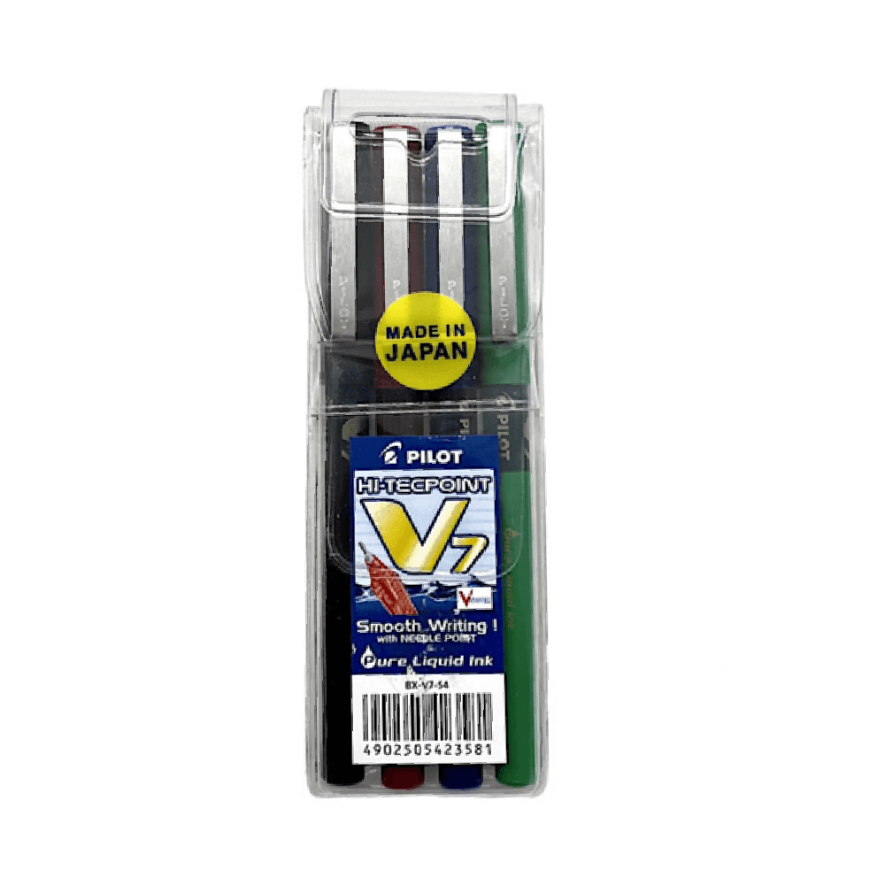 Pilot Hi-Techpoint Pens 4Pcs - Blue Red Black & Green 2562