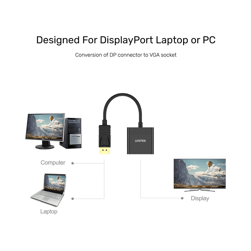 Unitek Display Port To VGA Female Converter