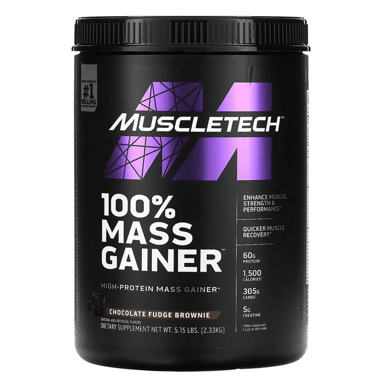 Muscle Tech 100% Mass Gainer Chocolate Fudge Brownie 5.15 Lbs