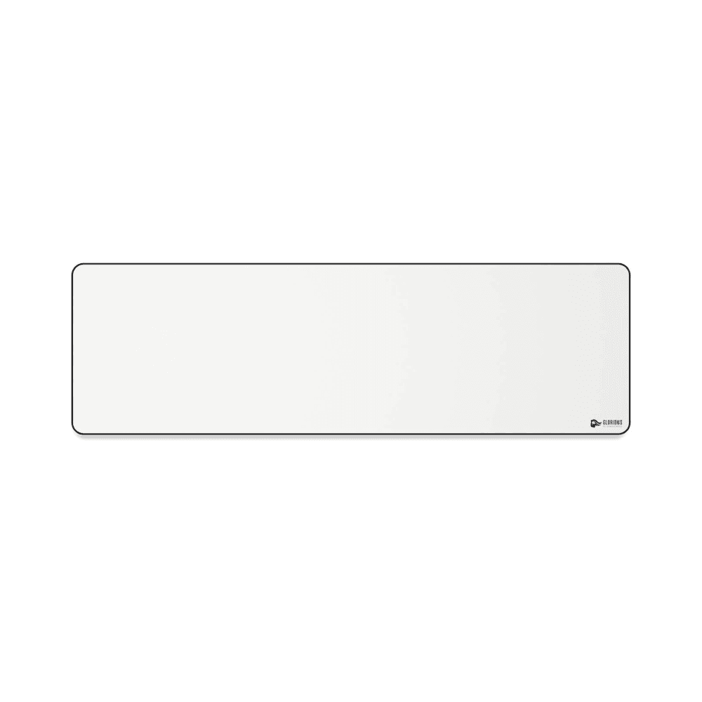 Glorious GW-E Long White Cloth Stitched Edges Extended Gaming Mouse Pad 11x36 Inch