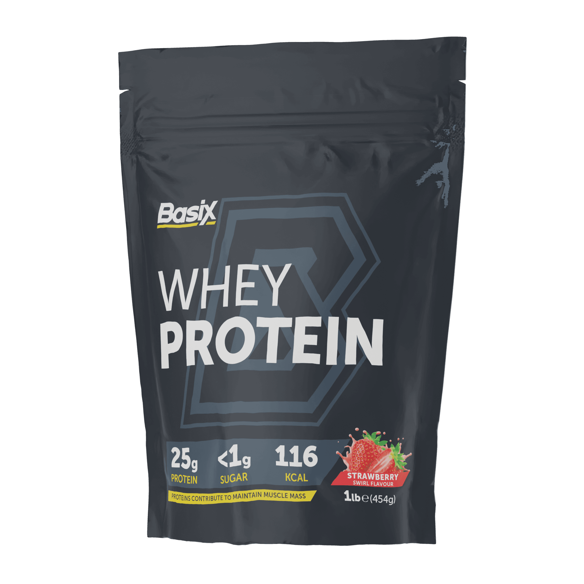 Basix Whey Protein 1Lbs Strawberry Swirl