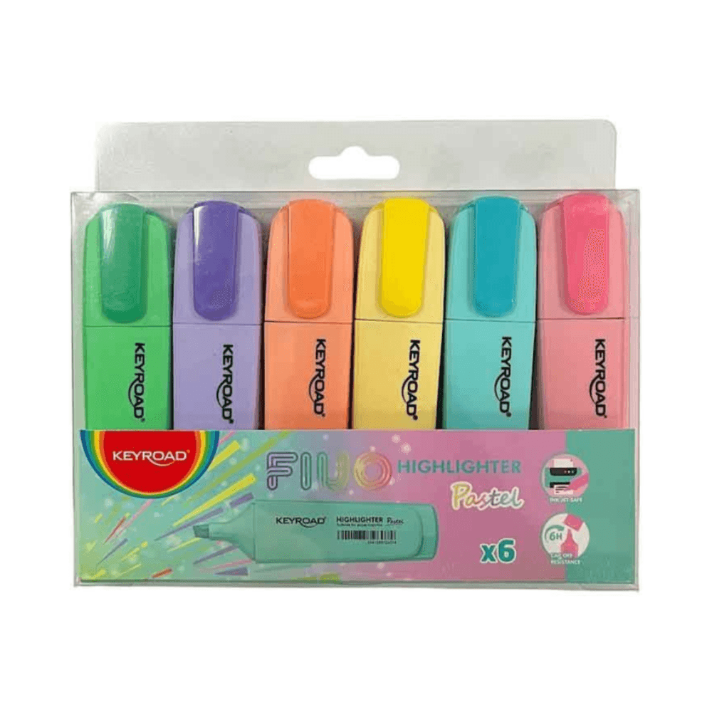 Keyroad Flou Pastel Highlighter Set 6Pcs Kr972174
