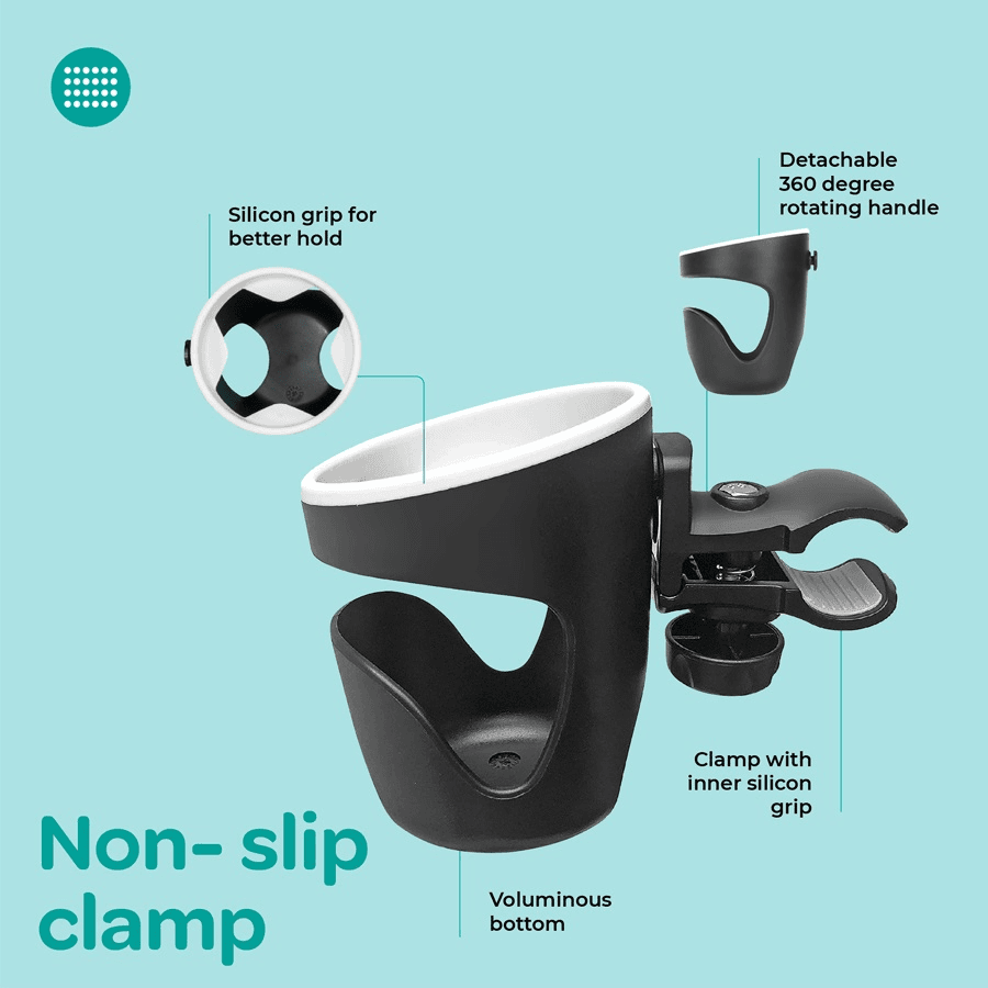 Moon Universal Cup Holder 360 Degree Rotating (Black)