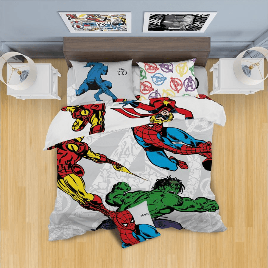 Disney Marvel Reversible Comforter Sets Pack Of 4 (Avengers)