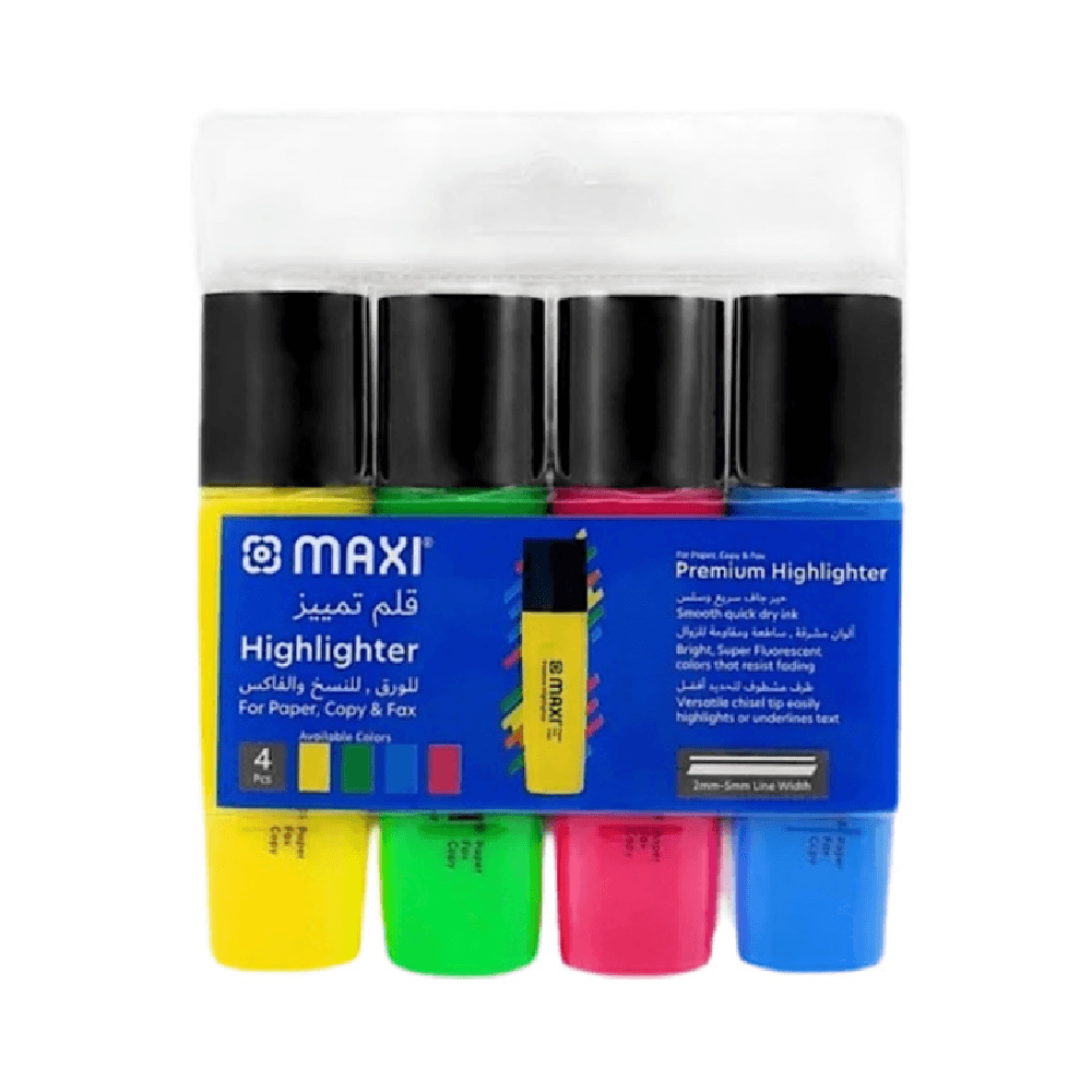 Maxi Premium Quality Highlighter 4Pcs 8114