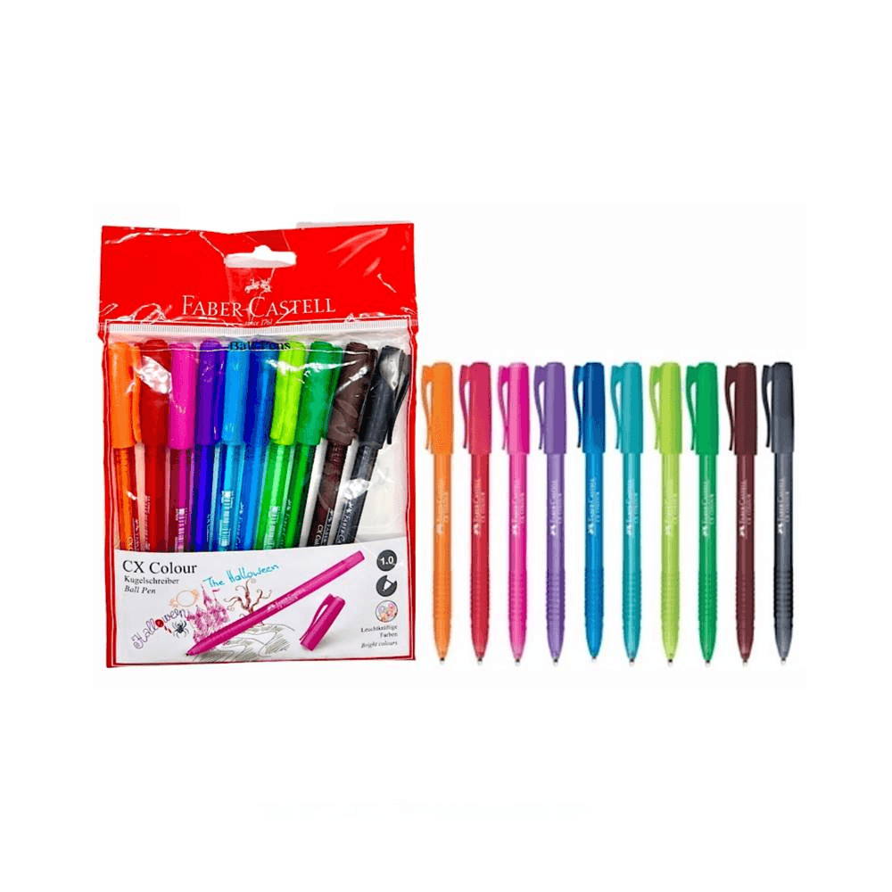 Faber Castell Ball Pen 10Pcs - Assorted Colors 89