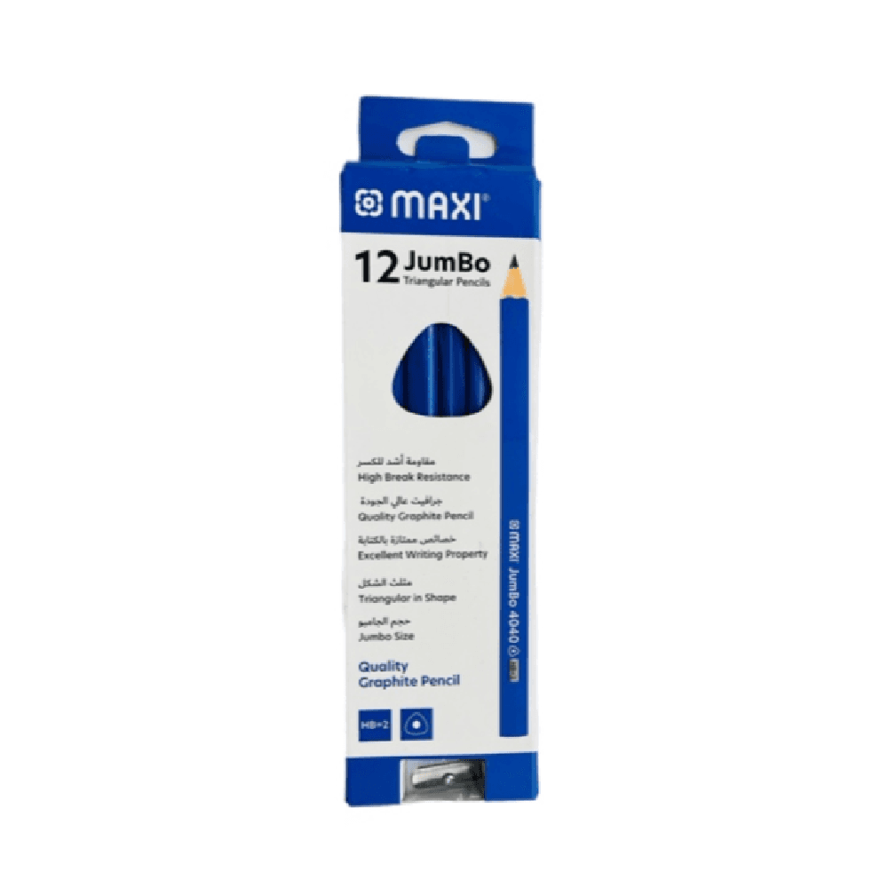 Maxi Jumbo Triangular Graphite Pencils 12Pcs 14877