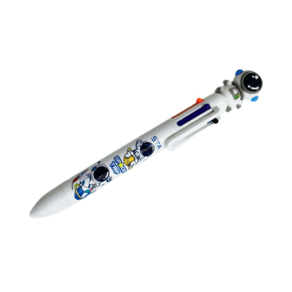 6 In 1 Spaceman Character Multicoloured Ballpoint Pen - White 15355