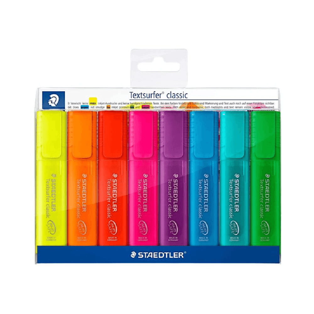 Staedtler Textsurfer Classic Highlighter Pen Set 8Pcs - Rainbow 8103