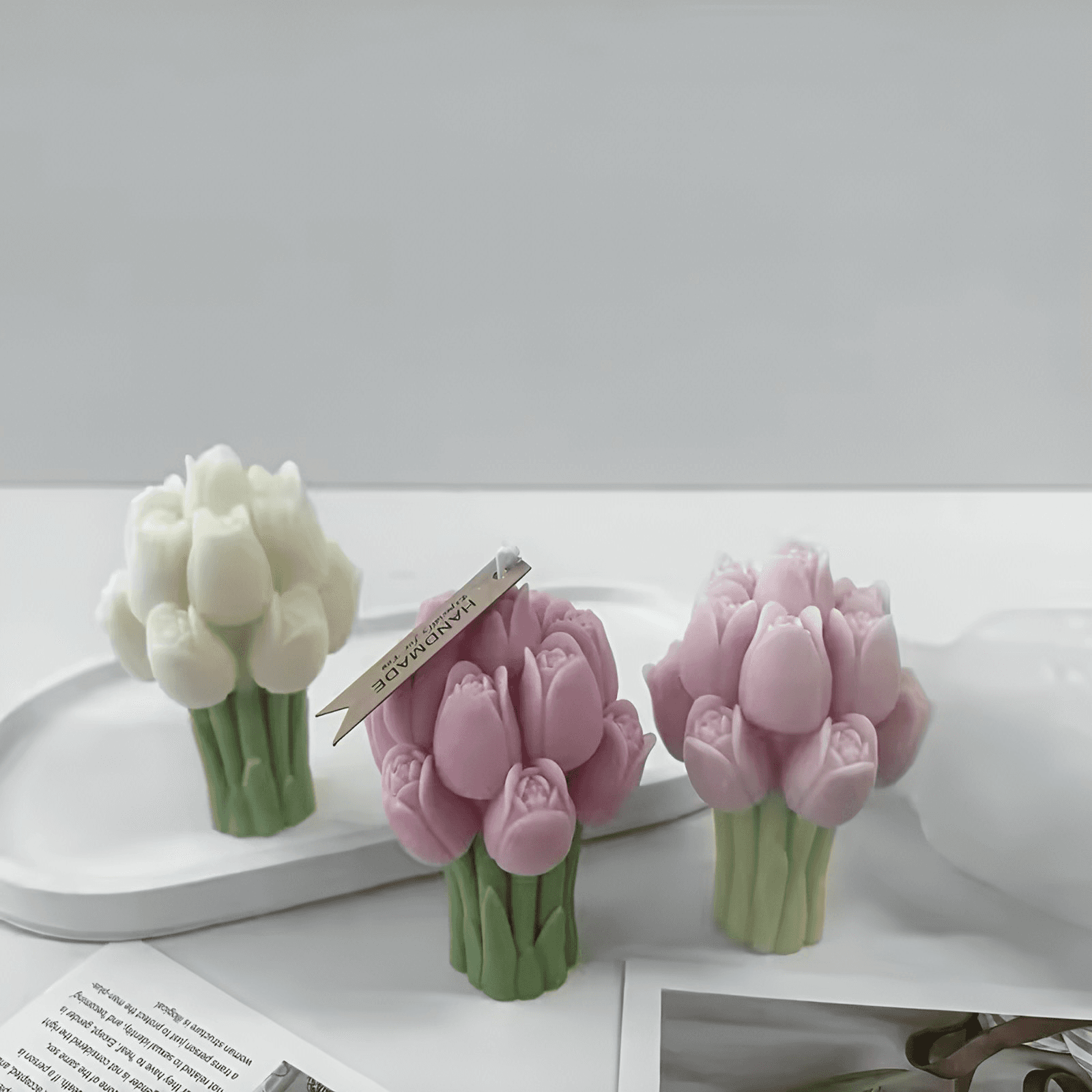 Tulip Bouquet Scented Candle 10 Cm